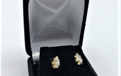 10 K Gold Earrings Marquis CZs
