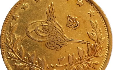 100 Kurush 1909(1327), Ottoman Empire, Mehmed V, Gold
