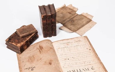 Group of Printed and Manuscript Works, 18th/early 19th century, a manuscript arithmetic copybook kept by William Coe, dated "1803"; a l