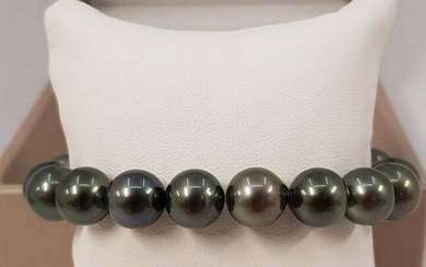 10.5x11.5mm Shimmering Round Tahitian Pearls - Bracelet