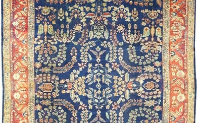 11 x 13 Persian Antique Rug Zigler Mahal Mohajeran Royal Blue