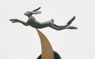 Barry Flanagan, R.A., Leaping Hare on Crescent and Bell