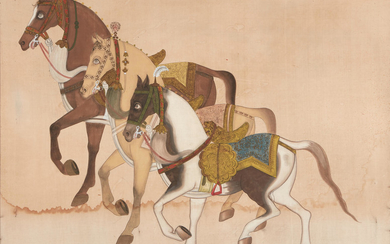 A Chinese Painting of Three Horses