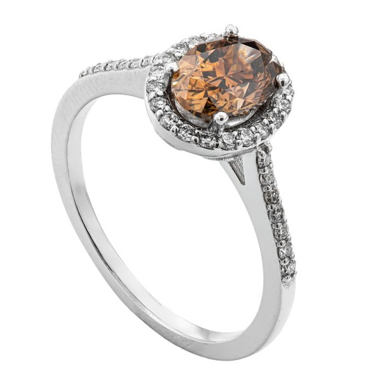 1.27 tcw Diamond Ring - 14 kt. White gold - Ring - 1.05 ct Diamond - 0.22 ct Diamonds - No Reserve Price