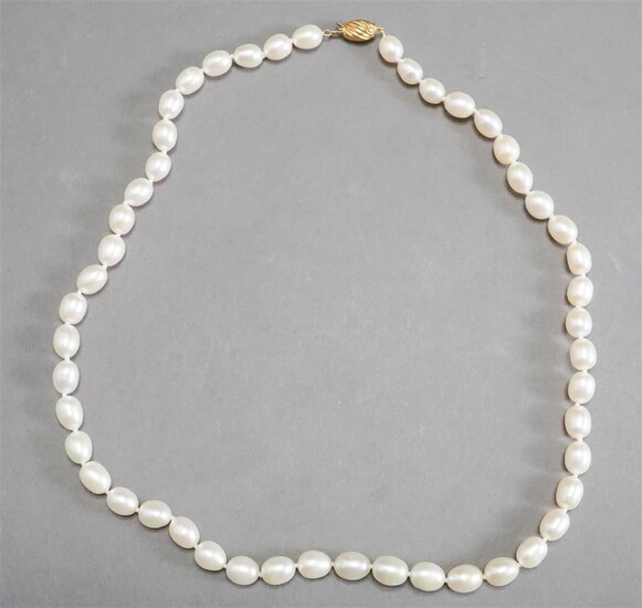 14-Karat Yellow-Gold and Freshwater Pearl Necklace, L: 20 in