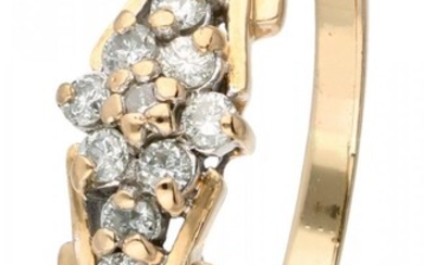 14 kt. Geelgouden ring bezet met ca. 0.22 ct. diamant.
