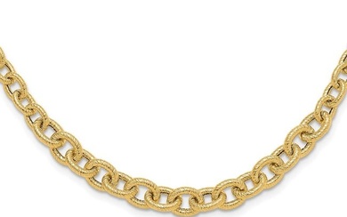 14K Yellow Gold Textured Graduated Fancy