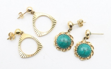 14KY Gold, Turquoise, Earrings