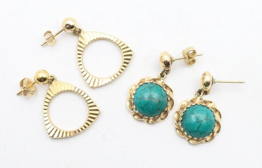 14KY Gold, Turquoise, Earrings
