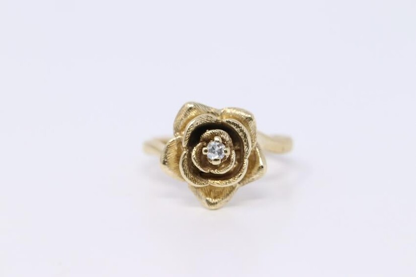 14Kt Rose Diamond Ring