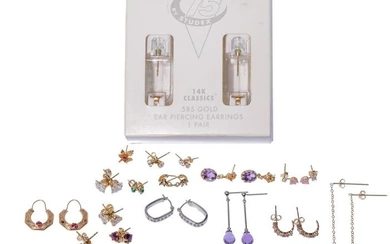 14k Yellow and White Gold Pierced Earring Assortment