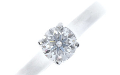 An 18ct gold diamond single-stone ring. View more details