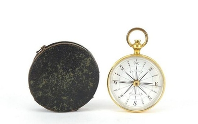 19th century gilt brass pocket compass by J White of