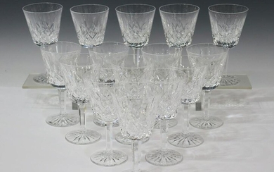 (15) WATERFORD LISMORE CUT CRYSTAL CLARET GLASSES