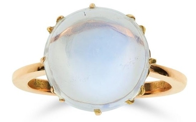 ANTIQUE MOONSTONE RING set with a circular cabochon