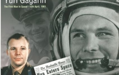 Astronaut photos, four 10 x 8 modern photos unsigned. Yuri Gagarin Montage, Two Richard Gordon photos and Apollo XI crew...