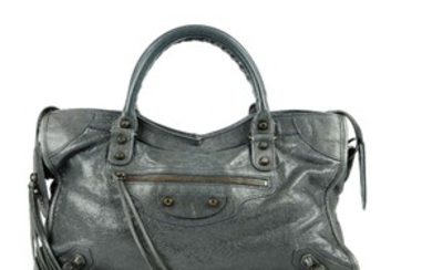 BALENCIAGA - a grey Classic City handbag. View more details