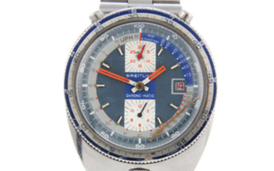 BREITLING - a gentleman's stainless steel Bullhead Pupitre Chrono-Matic chronograph bracelet watch.