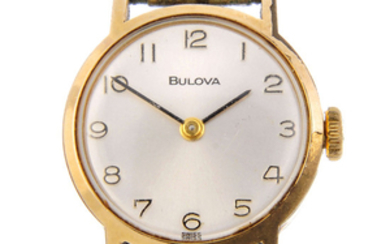 BULOVA - a lady's gold plated watch head.
