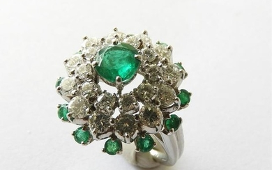 Cartier Lady's Emerald & Diamond Cluster Ring