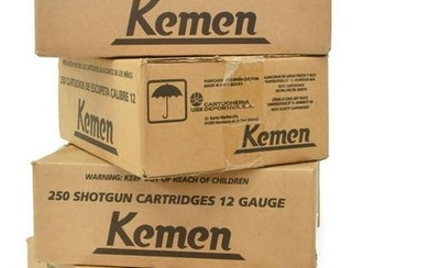 (4) CASES KEMEN 12 GAUGE SHOT GUN SHELLS #7.5 & 8