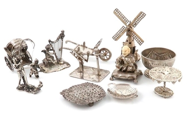λA collection of silver miniatures, comprising: a German...