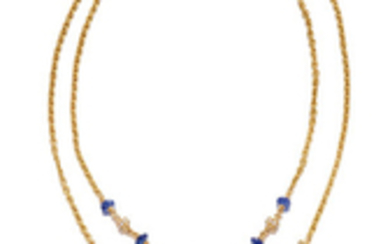 A colored sapphire and diamond necklace,, Bulgari