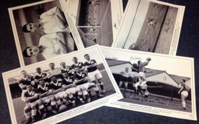 Football collection five superb signed 16x12 b/w photos from the 50s and 60s signatures include Bill Brown, Stan Anderson,...