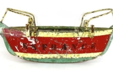 A FRENCH FAIRGROUND SWINGBOAT c.1930s, painted wood with metal fittings, with 'S.S. France' painted ...