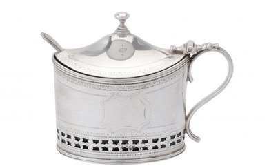 A George III silver oval mustard pot by William Abdy II
