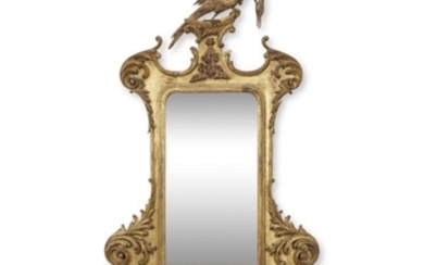A George III style gesso and giltwood mirror with...