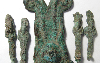 A group of Egyptian bronze objects
