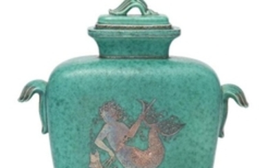 Gustavsberg, an 'Argenta' ceramic vase and cover...