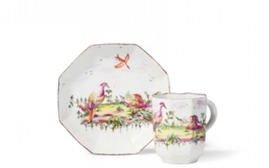 A Longton Hall soft paste porcelain cup and s ...