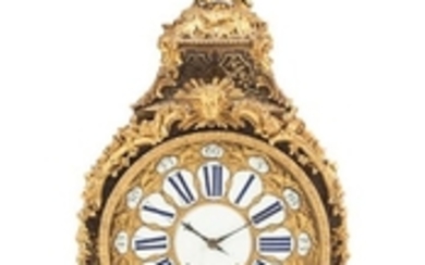 A Louis XIV Style Gilt Bronze Mounted Boulle Marquetry Clock