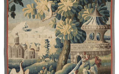 A LOUIS XV VERDURE TAPESTRY FRAGMENT, AUBUSSON, MID-18TH CENTURY