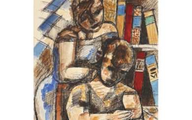 MARCEL GROMAIRE (1892-1971) La leon, 1931 Gouache, watercolour and ink...