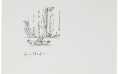 Quentin Blake (b. 1932), Royal gardener faints as the BFG stands at a window of Buckingham Palace