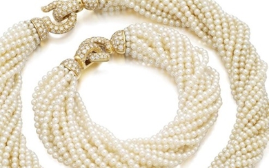 SEED PEARL AND DIAMOND DEMI-PARURE | CARTIER