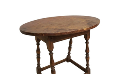 Stained Maple and Pine Oval-top Tavern Table