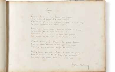 Stéphane MALLARMÉ 1842-1898 Poème autographe signé inclus dans un livre d’or