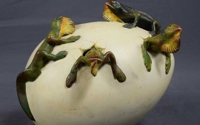 Style of Sergio Bustamante, Egg (With Lizards)