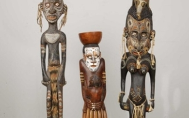 Three ancestral figures Papua, New Guinea