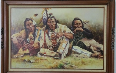 Troy Denton Native American Indian Oil Painting