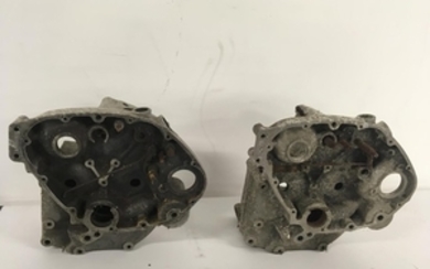Two pairs of Vincent Comet crankcases