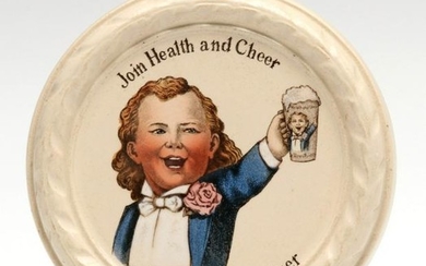 A VERY RARE METTLACH POTTERY HIRES ROOT BEER COASTER