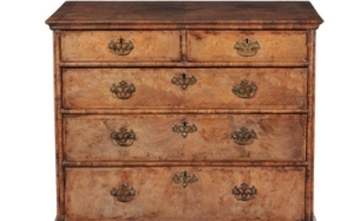 A William III walnut and feather banded chest of drawers