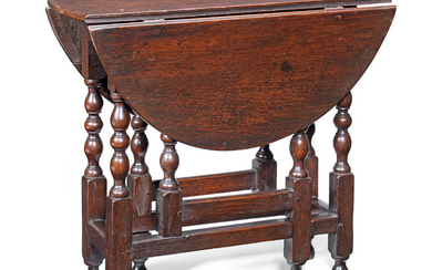 A William & Mary joined oak gateleg occasional table, circa 1690
