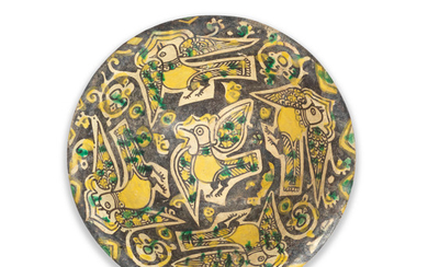 A Nishapur buffware pottery bowl, Persia, 10th Century