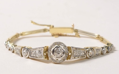 18 karat yellow gold bracelet set with antique...